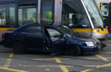 No injuries after car collides with Luas
