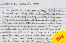 This touching St Patrick's Day note is a beautiful random act of kindness