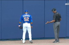 Outfielder allows opposition an easy home run by just deciding not to pick up the ball