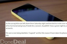 This Cork dad put his son’s phone on DoneDeal as punishment for having a party