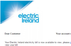 Beware: This scam email is being sent to Electric Ireland customers