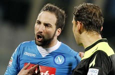 Gonzalo Higuain faces lengthy ban after losing the plot with referee