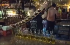 Just LOOK at this Carlow barman pouring 10 Jagerbombs at once