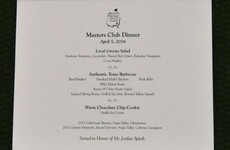 Jordan Spieth went full Texas BBQ for his Champions Dinner at the Masters