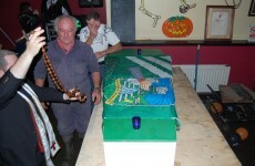 Senator takes a spin in a coffin…for charity