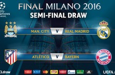 Man City and Real Madrid will meet in the Champions League semi-final