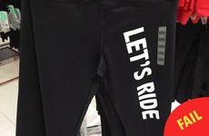 These unintentionally cheeky leggings are on sale in Forever 21 in Dublin