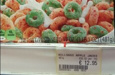 A box of Kellogg's cereal has been spotted on sale for €13 in Dublin