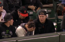 Watch: Woman forced to hide in shame after baseball fan picks up a live ball
