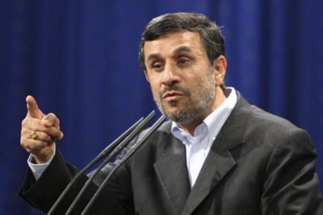 Iran's President Mahmoud Ahmadinejad speaking to the press on 29 October 2011.
