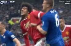 This latest Fellaini elbow could see him slapped with another ban