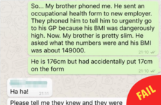 This guy's typo resulted in a rather embarrassing phone call about his BMI