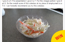The internet is loving this guy's Facebook reviews of coleslaw