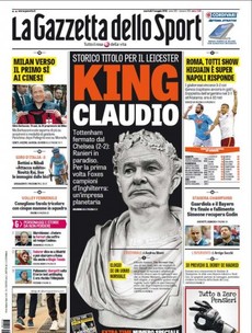 Ranieri as Julius Caesar and how front pages around the world covered Leicester's title win