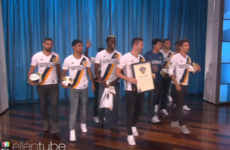 Robbie Keane and the LA Galaxy players dropped by the Ellen Show last night