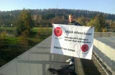 English Defence League in FIFA HQ rooftop protest