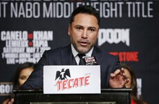 Oscar de la Hoya gives Leicester a shout-out for winning the, eh... Uefa Cup?