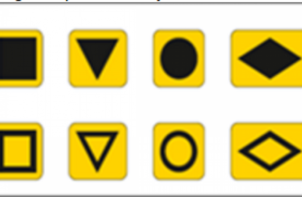 An Orange Colored Triangle Shaped Sign On A Truck Means
