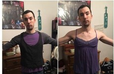 This guy tried on his girlfriend’s clothes to make a point about women’s sizing