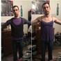 This guy tried on his girlfriend’s clothes to make a point about women’s sizing