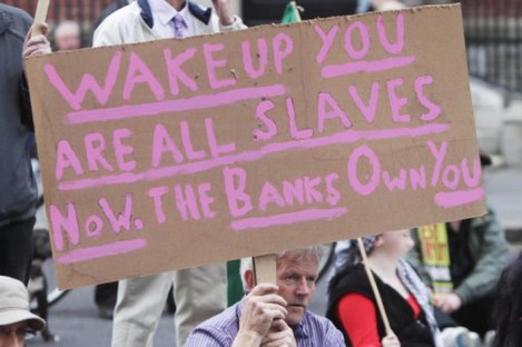 File photo of the Occupy Dame Street protest in Dublin.