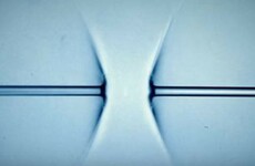 Watch some water droplets be vaporised by a powerful X-ray laser