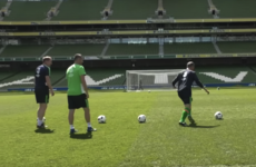 Watch: Roy takes on Robbie in the Keano Crossbar Challenge