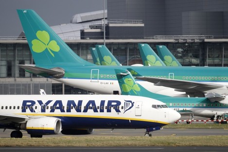 Aer Lingus and Ryanair have both grounded flights. 