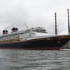 The Disney Magic cruise ship just docked in Dublin and it's Donald Duck-ing huge