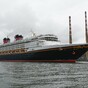 The Disney Magic cruise ship just docked in Dublin and it's Donald Duck-ing huge