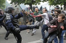 Violent protests in Paris see police fire tear gas just two weeks ahead of Euro 2016