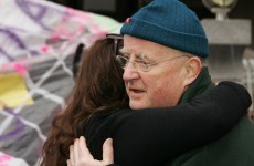 Christy Moore visits the Occupy Dame St camp