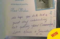 This 'non-First Holy Communion' card from an Irish granny is just wonderful
