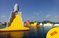 The world's largest inflatable water slide is on a lake in Athlone right now