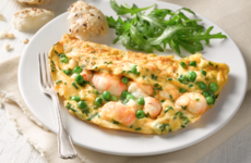 Prawn Omelette with Peas