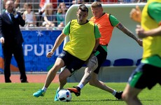 Here are the two Ireland 10-a-side teams that were picked in training this morning