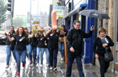 This hen party took a unique approach to sheltering themselves from the Dublin rain