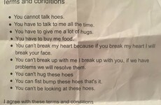 This teen's demanding relationship contract is going viral