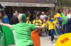 This Irish lad challenged a Swedish fan to a matador dance off in Paris