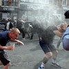 French police fire tear gas at English soccer fans in Lille