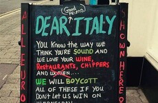 A pub in Mullingar has a message for Italy before the big Ireland game tonight