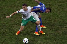 Who should play left-back for Ireland against France if Ward misses out?