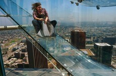 There's a glass slide on top of a skyscraper in LA and it's absolutely terrifying