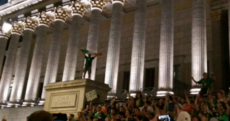 Irish fans said goodbye to France with an epic street party in Lyon last night