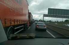 Traffic on the M50 is jammed after two crashes