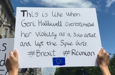 Some of the signs at the Brexit protest in London yesterday were class