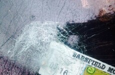 Mother has rock thrown at windscreen while driving on main road