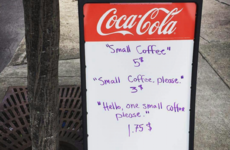 This coffee shop's sign is going viral because of its lesson about politeness