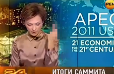 Russian newsreader sacked after giving Obama the finger - live on air