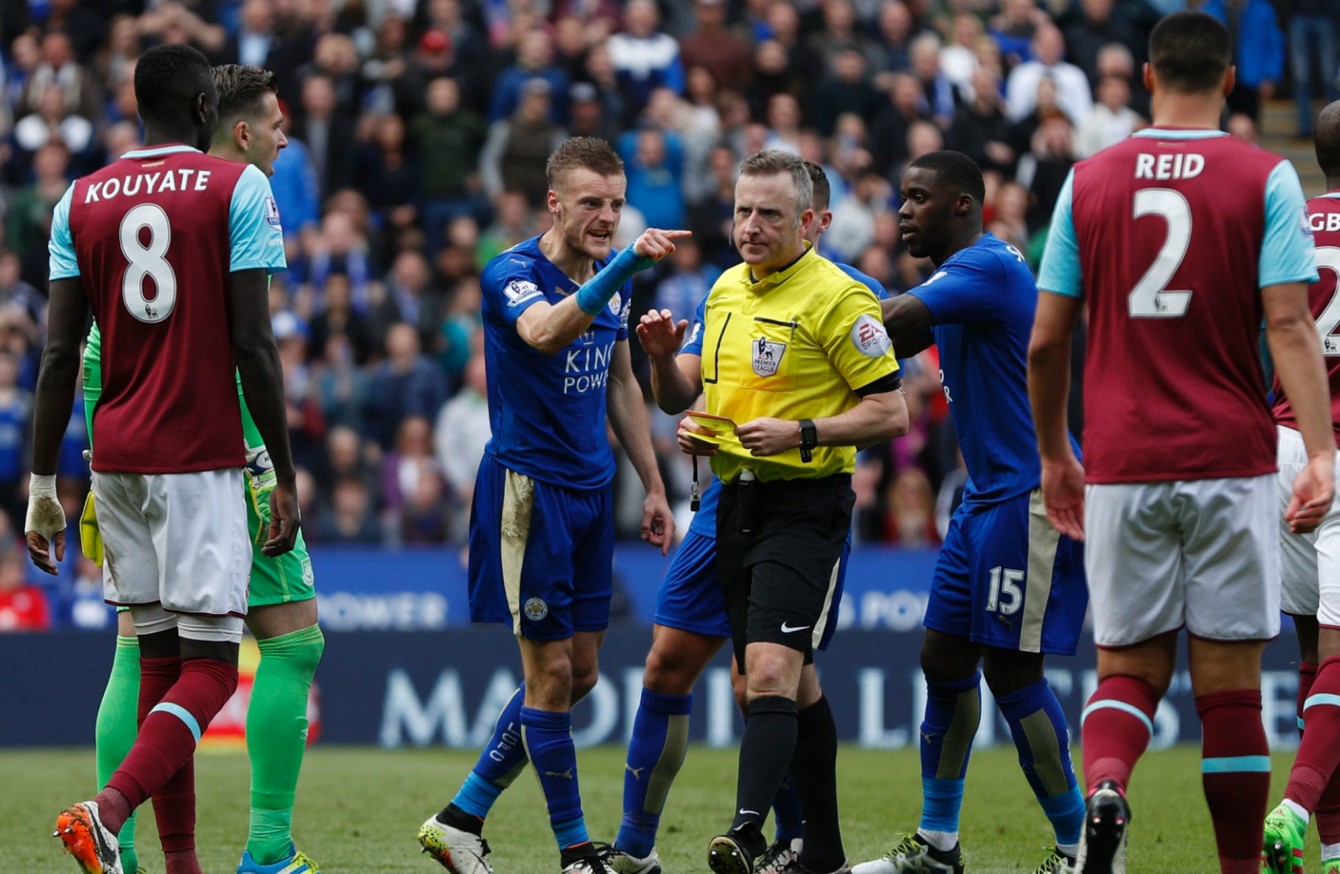 referee league premier referees card players mean vardy rules swearing earn confronts moss jonathan jamie ie